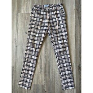 Urban Outfitters Pants Mens Tan Plaid Pull On Loungewear Emo SZ MED 29”x31” EUC